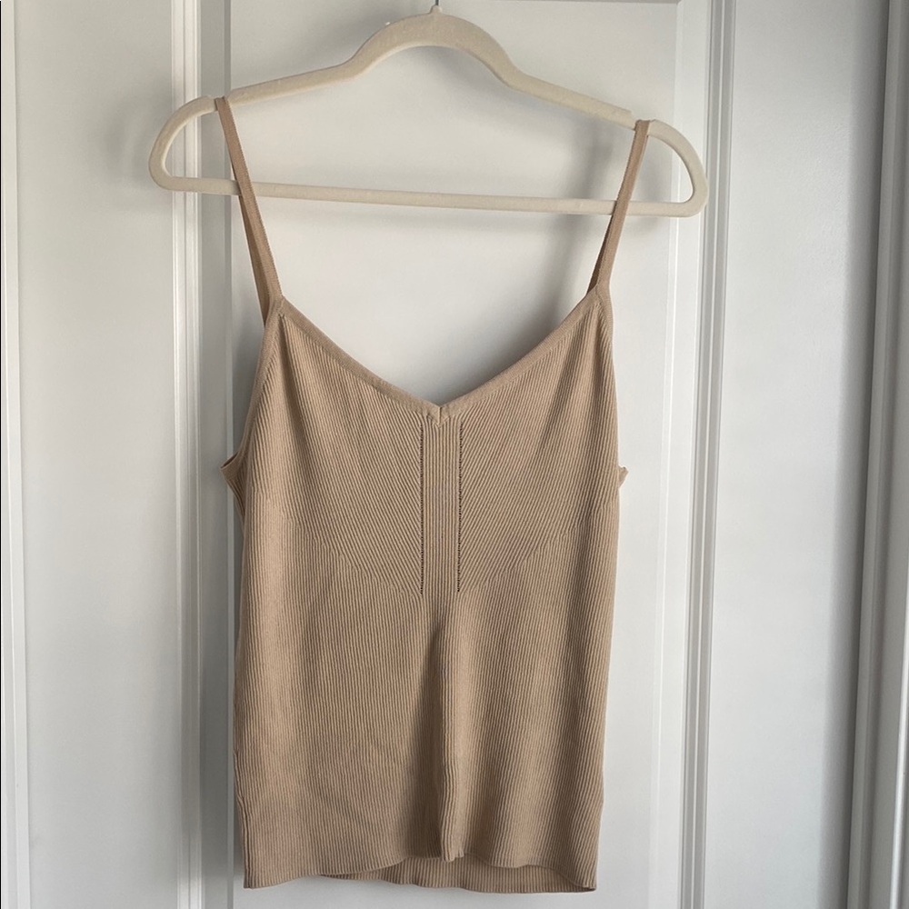 Express Tan Knit Fitted Camisole Top